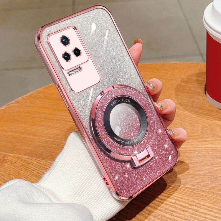 Plated Gradient Glitter Round Holder TPU Phone Case