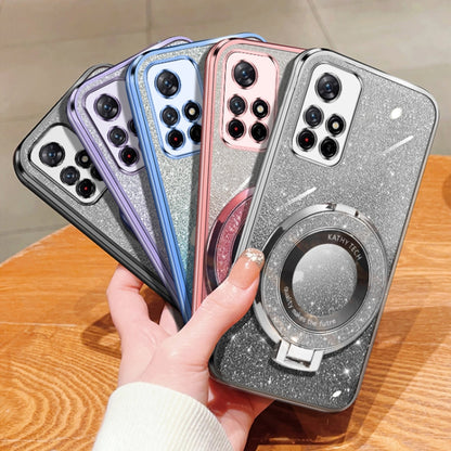 Plated Gradient Glitter Round Holder TPU Phone Case