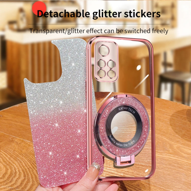 Plated Gradient Glitter Round Holder TPU Phone Case