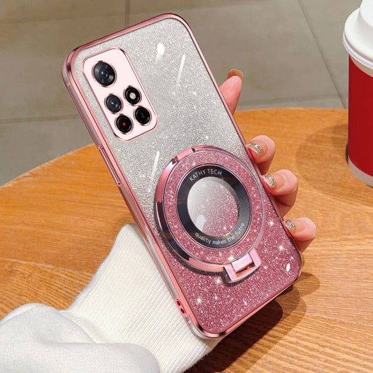 Plated Gradient Glitter Round Holder TPU Phone Case