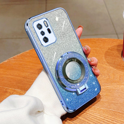 Plated Gradient Glitter Round Holder TPU Phone Case