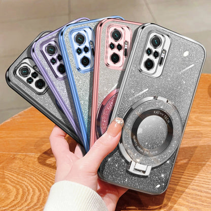 Plated Gradient Glitter Round Holder TPU Phone Case