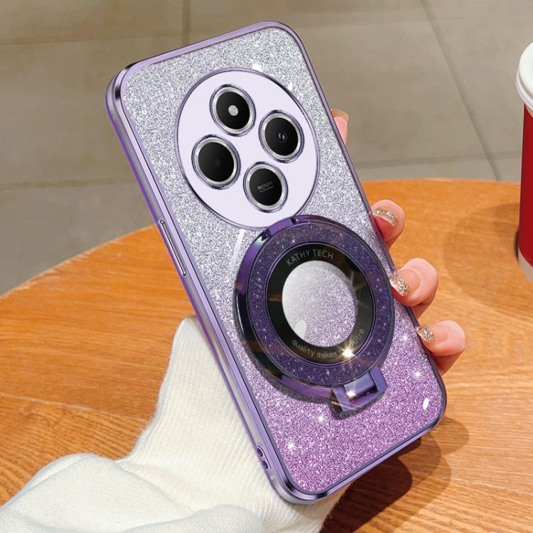 Plated Gradient Glitter Round Holder TPU Phone Case