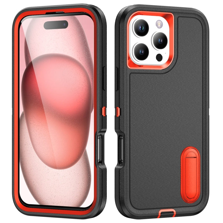 Rugged PC + Silicone Phone Case with Holder, For iPhone Air, For iPhone 16 Pro Max