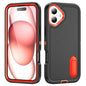 Rugged PC + Silicone Phone Case with Holder, For iPhone 16 Pro, For iPhone 16 Plus