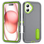 Rugged PC + Silicone Phone Case with Holder, For iPhone 16 Pro, For iPhone 16 Plus