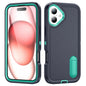 Rugged PC + Silicone Phone Case with Holder, For iPhone 16 Pro, For iPhone 16 Plus