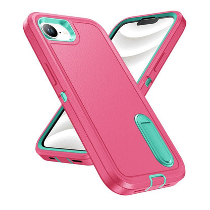 Rugged PC + Silicone Phone Case with Holder, For iPhone 17e / 16e, For iPhone 17