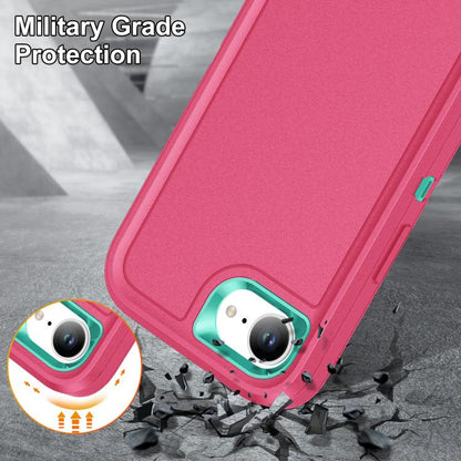 Rugged PC + Silicone Phone Case with Holder, For iPhone 17e / 16e, For iPhone 17