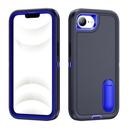 Rugged PC + Silicone Phone Case with Holder, For iPhone 17e / 16e, For iPhone 17