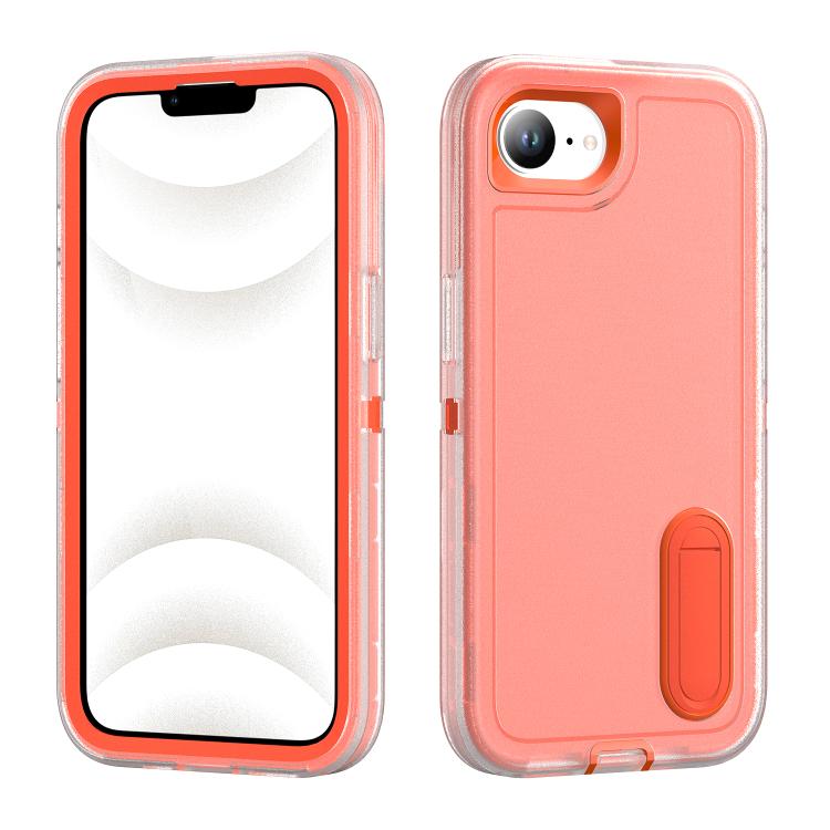 Rugged PC + Silicone Phone Case with Holder, For iPhone 17e / 16e, For iPhone 17
