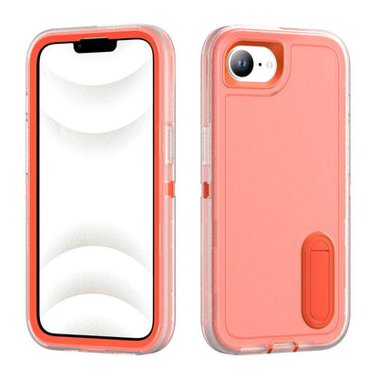 Rugged PC + Silicone Phone Case with Holder, For iPhone 17e / 16e, For iPhone 17