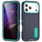 Rugged PC + Silicone Phone Case with Holder, For iPhone 18 Pro / 17 Pro, For iPhone 18 Pro Max / 17 Pro Max