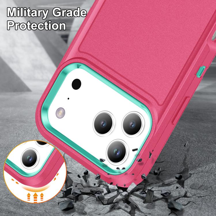 Rugged PC + Silicone Phone Case with Holder, For iPhone 17 Pro, For iPhone 17