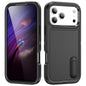 Rugged PC + Silicone Phone Case with Holder, For iPhone 18 Pro / 17 Pro, For iPhone 18 Pro Max / 17 Pro Max