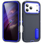 Rugged PC + Silicone Phone Case with Holder, For iPhone 18 Pro / 17 Pro, For iPhone 18 Pro Max / 17 Pro Max
