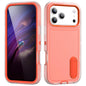 Rugged PC + Silicone Phone Case with Holder, For iPhone 18 Pro / 17 Pro, For iPhone 18 Pro Max / 17 Pro Max