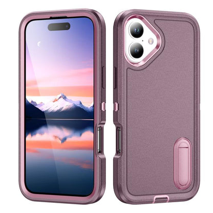 Rugged PC + Silicone Phone Case with Holder, For iPhone 17 Pro, For iPhone 17