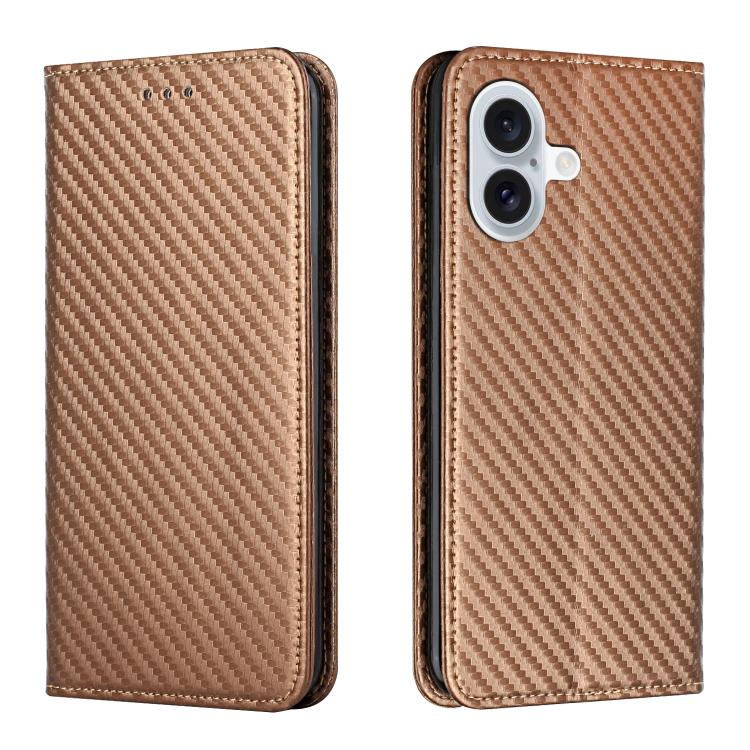 Carbon Fiber Texture Magnetic Flip Leather Phone Case, For iPhone 18 Pro / 17 Pro, For iPhone 18 Pro Max / 17 Pro Max, For iPhone 17e / 16e, For iPhone 17