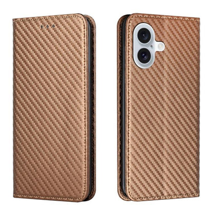 Carbon Fiber Texture Magnetic Flip Leather Phone Case, For iPhone 18 Pro / 17 Pro, For iPhone 18 Pro Max / 17 Pro Max, For iPhone 17e / 16e, For iPhone 17