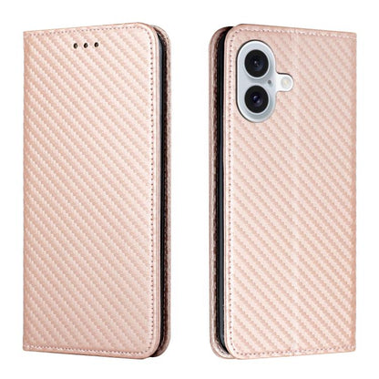 Carbon Fiber Texture Magnetic Flip Leather Phone Case, For iPhone 17e / 16e, For iPhone 17 Pro Max, For iPhone 17 Pro, For iPhone 17