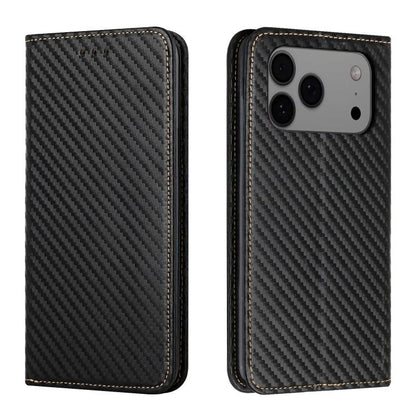 Carbon Fiber Texture Magnetic Flip Leather Phone Case, For iPhone 18 Pro / 17 Pro, For iPhone 18 Pro Max / 17 Pro Max, For iPhone 17e / 16e, For iPhone 17