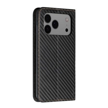 Carbon Fiber Texture Magnetic Flip Leather Phone Case, For iPhone 18 Pro / 17 Pro, For iPhone 18 Pro Max / 17 Pro Max, For iPhone 17e / 16e, For iPhone 17