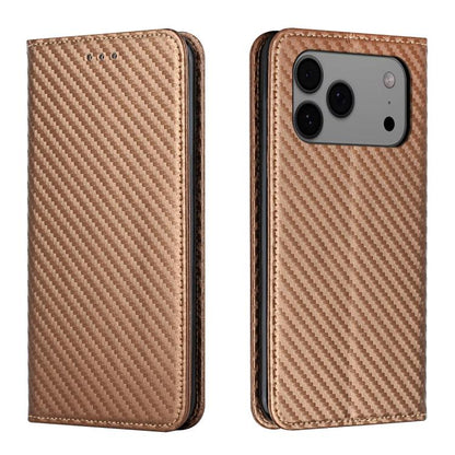 Carbon Fiber Texture Magnetic Flip Leather Phone Case, For iPhone 18 Pro / 17 Pro, For iPhone 18 Pro Max / 17 Pro Max, For iPhone 17e / 16e, For iPhone 17