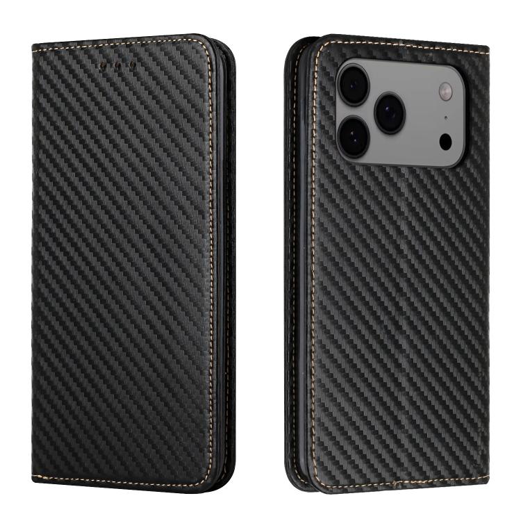 Carbon Fiber Texture Magnetic Flip Leather Phone Case, For iPhone 18 Pro / 17 Pro, For iPhone 18 Pro Max / 17 Pro Max, For iPhone 17e / 16e, For iPhone 17