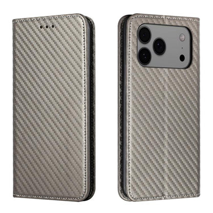 Carbon Fiber Texture Magnetic Flip Leather Phone Case, For iPhone 18 Pro / 17 Pro, For iPhone 18 Pro Max / 17 Pro Max, For iPhone 17e / 16e, For iPhone 17