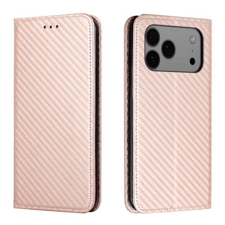 Carbon Fiber Texture Magnetic Flip Leather Phone Case, For iPhone 18 Pro / 17 Pro, For iPhone 18 Pro Max / 17 Pro Max, For iPhone 17e / 16e, For iPhone 17