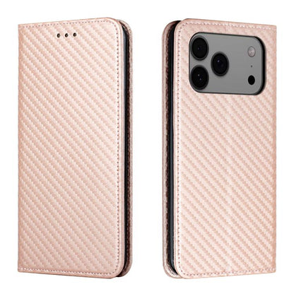 Carbon Fiber Texture Magnetic Flip Leather Phone Case, For iPhone 18 Pro / 17 Pro, For iPhone 18 Pro Max / 17 Pro Max, For iPhone 17e / 16e, For iPhone 17