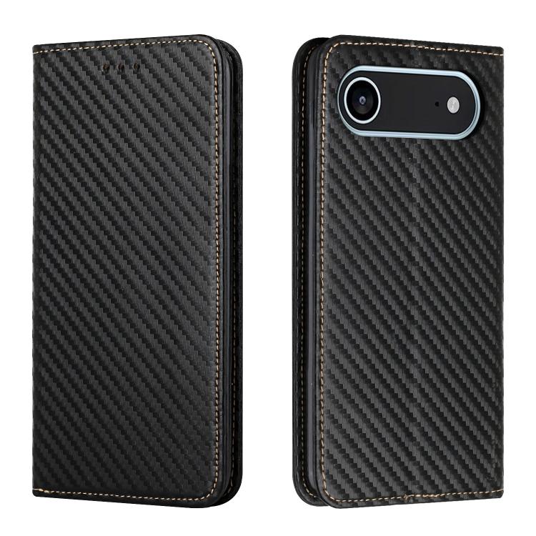 Carbon Fiber Texture Magnetic Flip Leather Phone Case, For iPhone Air, For iPhone 16 Pro Max, For iPhone 16 Pro, For iPhone 16 Plus