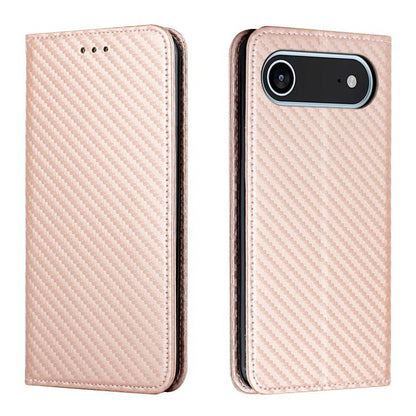 Carbon Fiber Texture Magnetic Flip Leather Phone Case, For iPhone Air, For iPhone 16 Pro Max, For iPhone 16 Pro, For iPhone 16 Plus