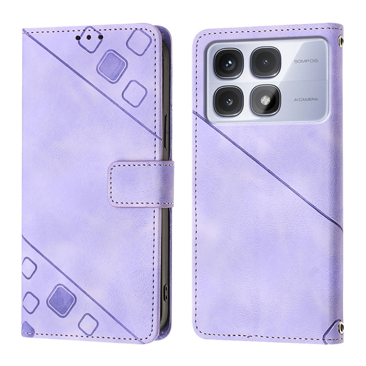 Skin-feel Embossed Leather Phone Case, For Redmi K70 Ultra 5G Global, For Redmi 13 4G