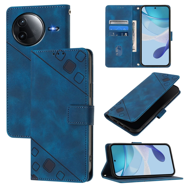 Skin-feel Embossed Leather Phone Case, For Redmi K80 5G / K80 Pro 5G, For Redmi Note 14 Pro 4G, For Redmi Note 14 4G 163.25mm, For Redmi Note 14 5G Global