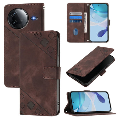 Skin-feel Embossed Leather Phone Case, For Redmi K80 5G / K80 Pro 5G, For Redmi Note 14 Pro 4G, For Redmi Note 14 4G 163.25mm, For Redmi Note 14 5G Global