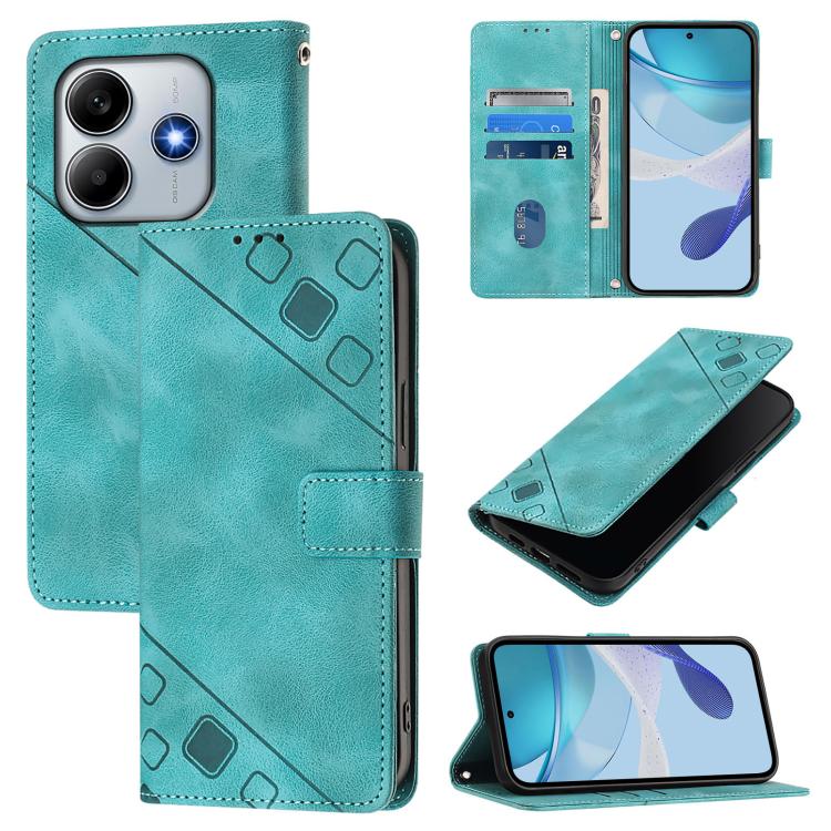 Skin-feel Embossed Leather Phone Case, For Redmi Note 14 Pro 4G, For Redmi Note 14 4G 163.25mm, For Redmi Note 14 5G Global, For Redmi Note 14 Pro 5G Global