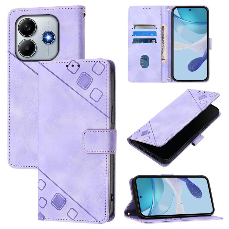 Skin-feel Embossed Leather Phone Case, For Redmi Note 14 Pro 4G, For Redmi Note 14 4G 163.25mm, For Redmi Note 14 5G Global, For Redmi Note 14 Pro 5G Global
