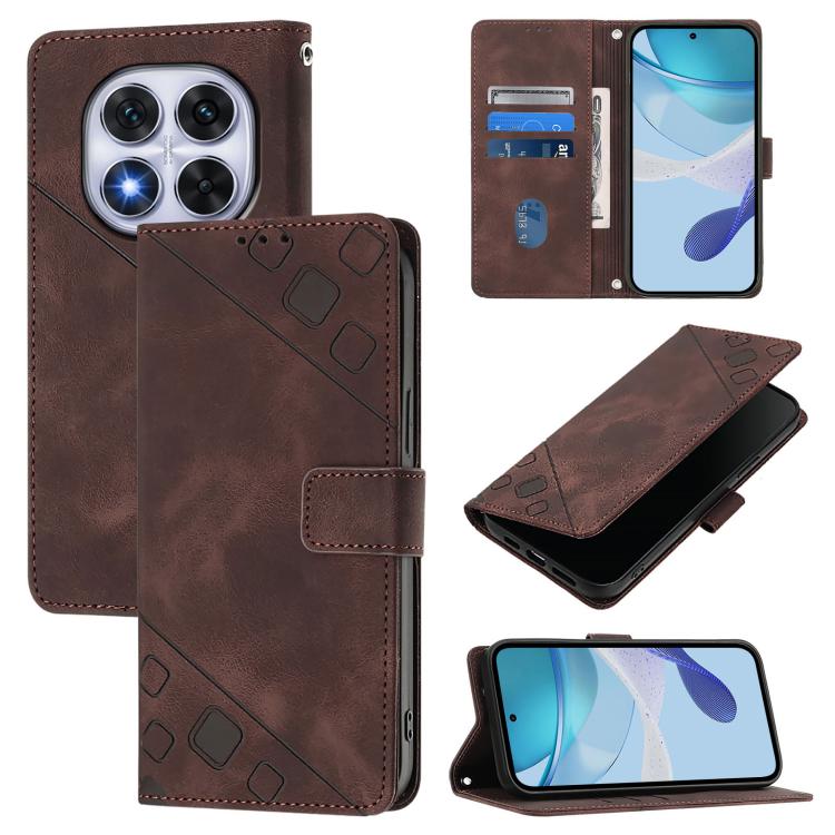 Skin-feel Embossed Leather Phone Case, For Redmi Note 14 Pro 5G Global, For Redmi K70 Ultra 5G Global, For Redmi 13 4G