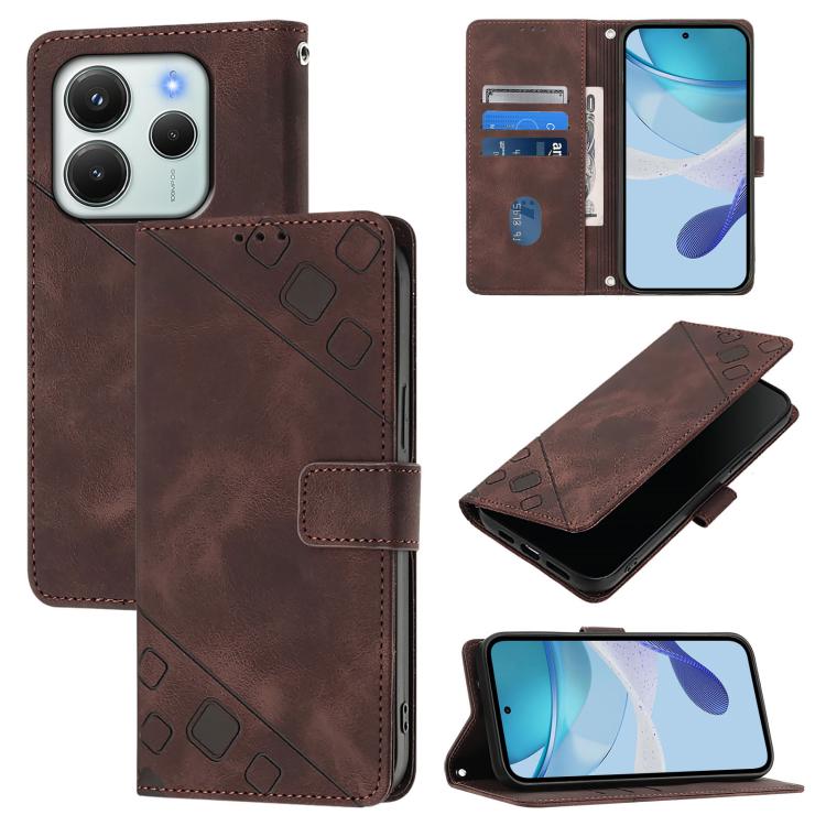 Skin-feel Embossed Leather Phone Case, For Redmi 15 5G Global / 15 4G SEA, For Redmi 15 5G / 4G EU 171mm, For Redmi Note 14 4G 164.84mm, For Redmi K80 5G / K80 Pro 5G