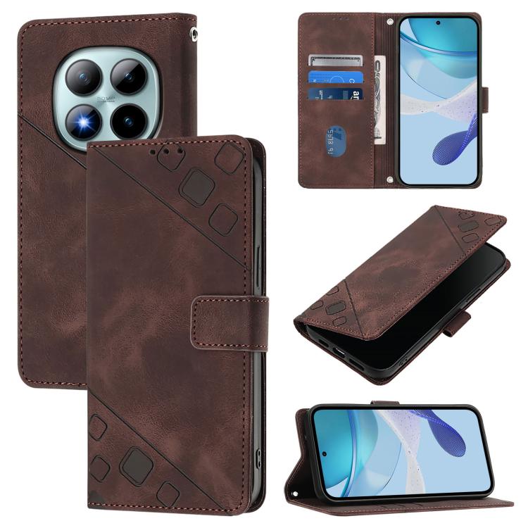 Skin-feel Embossed Leather Phone Case, For Redmi 15a 5G Global, For Redmi Turbo 5 5G Global / Poco X8 Pro, For Redmi Note 15 Pro+ 5G Global 163.3mm, For Redmi Note 15 4G / 5G Global 164mm