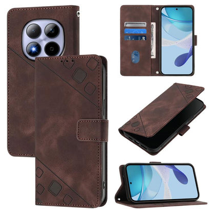 Skin-feel Embossed Leather Phone Case, For Redmi Note 15 Pro 5G Global 163.6mm, For Redmi 15 5G Global / 15 4G SEA, For Redmi 15 5G / 4G EU 171mm, For Redmi Note 14 4G 164.84mm