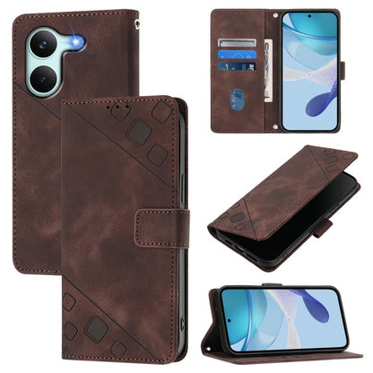 Skin-feel Embossed Leather Phone Case, For Redmi 15a 5G Global, For Redmi Turbo 5 5G Global / Poco X8 Pro, For Redmi Note 15 Pro+ 5G Global 163.3mm, For Redmi Note 15 4G / 5G Global 164mm