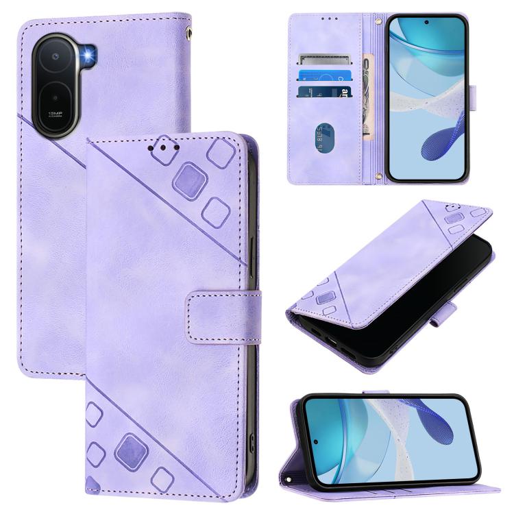 Skin-feel Embossed Leather Phone Case, For Redmi K90 Max 5G, For Redmi A7 Pro 5G 171mm / Poco C81, For Redmi 15a 5G Global, For Redmi A5 4G 171.7mm / Poco C71 4G