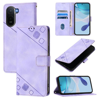 Skin-feel Embossed Leather Phone Case, For Redmi K90 Max 5G, For Redmi A7 Pro 5G 171mm / Poco C81, For Redmi 15a 5G Global, For Redmi A5 4G 171.7mm / Poco C71 4G