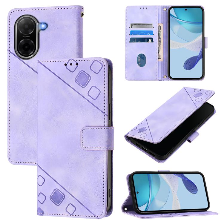Skin-feel Embossed Leather Phone Case, For Redmi K90 Max 5G, For Redmi A7 Pro 5G 171mm / Poco C81, For Redmi 15a 5G Global, For Redmi A5 4G 171.7mm / Poco C71 4G