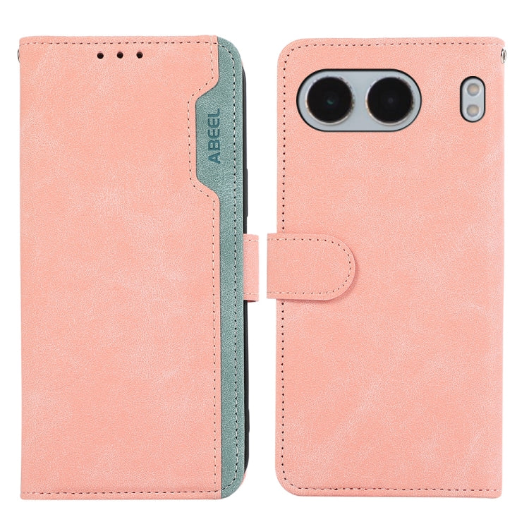 ABEEL Color Block Magnetic RFID Leather Phone Case, For OnePlus Nord 4