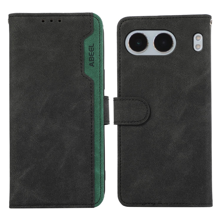 ABEEL Color Block Magnetic RFID Leather Phone Case, For OnePlus 13, For OnePlus Nord 4