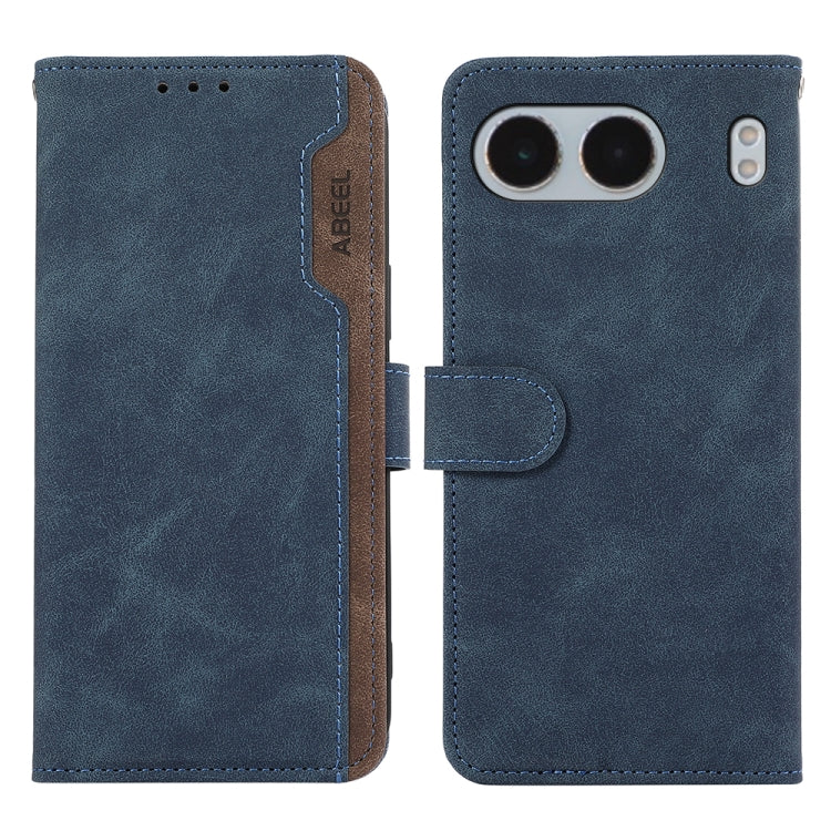 ABEEL Color Block Magnetic RFID Leather Phone Case, For OnePlus Nord 4